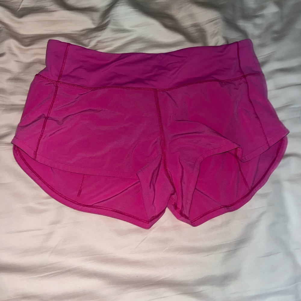 Sonic pink lululemon speed up shorts